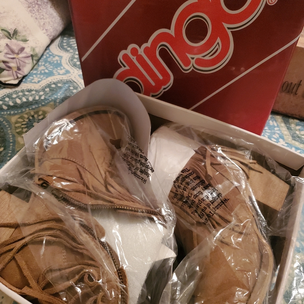 Ladies fringe booties